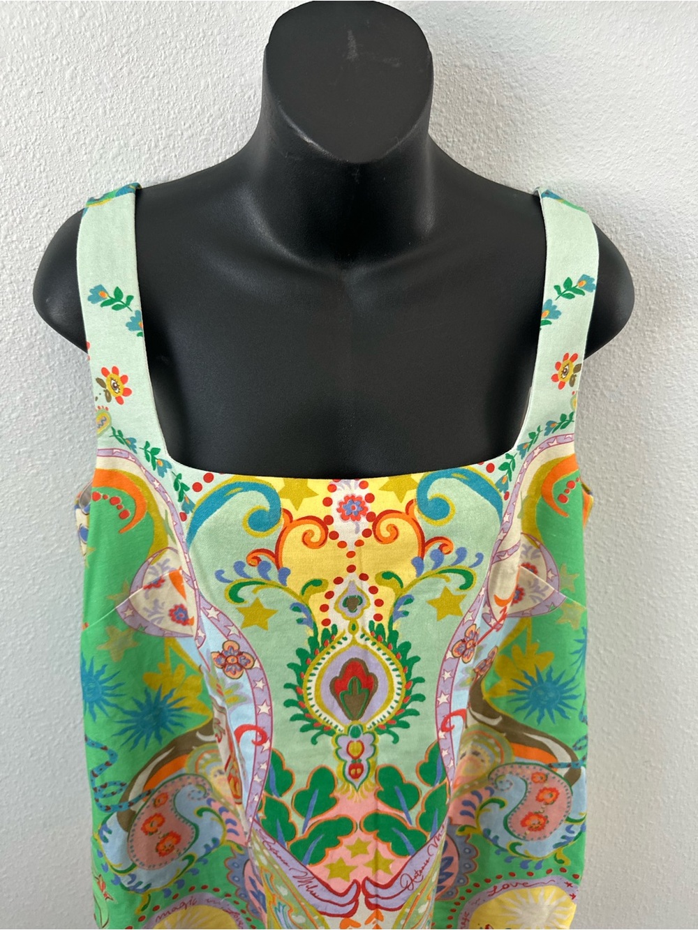 NWT Antonio Melani Paisley Square-Neck Mini Dress in Multicolor - Picture 3 of 10